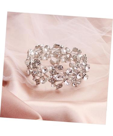 Solustre Pearl Stretch Bracelet - Pearl Anniversary Gifts Wedding & Bridal Tennis Bracelets for Women - Diamond & Crystal Bird Design 6.5*3cm Silver - Buy Online on GoSupps.com