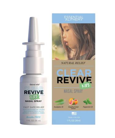 Clear Revive Nasal Spray Fast Relief of Nasal Allergy and Sinus Irritation Dryness and Mucus Removal Non Drowsy and Zero Dependency Formula (Kids 1pk) Kids - 1 Pack