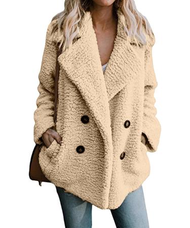 Shop Hanxiulin Oversized Plush Jacket for Ladies | Warm Lined Fleece & Quilted Winter Hooded Tops - XL Khaki - Buy Online on GoSupps.com