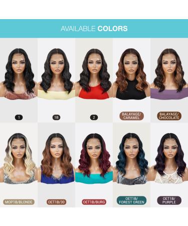 Kayla Loose Wave HD Lace Front Wig 16 | Human Hair Blend | Pre Plucked Swiss Lace | Heat Friendly Synthetic | Transparent Lace Frontal | 1B-Off Black - Buy Online on GoSupps.com