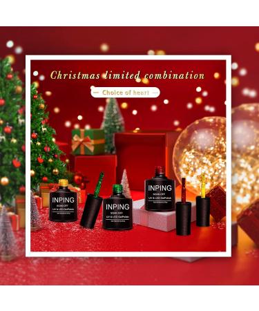 INPING Christmas Gel Polish Set - Santa Red Green Gold Xmas Nail Polish - UV/LED Soak Off - Glitter Long-lasting Gift - 3 PCS x 8ml/0.27oz - Buy Online on GoSupps.com
