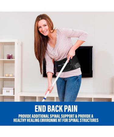 Back Support Belt for Men and Women | Lower Back Pain Relief Lumbar Support Brace | Sciatica, Herniated Disc, Scoliosis | 7 Stays, Adjustable Straps | S/M 80-90CM - Buy Online on GoSupps.com