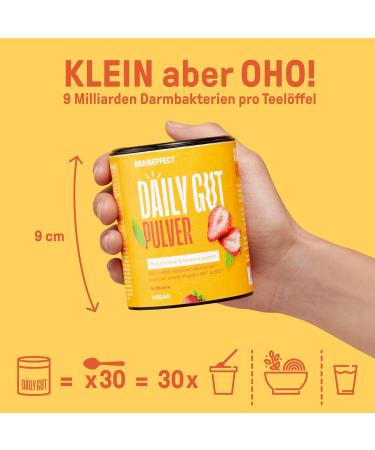 Braineffect Daily Good - Fruity Beverage Powder with Bacterial Strains & Vitamins B6+B12 for Gut Health - 30 Portions (Strawberry) - Buy Online on GoSupps.com