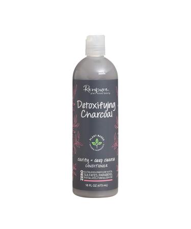 RENPURE Plant Based Beauty Detoxifying Charcoal Clarify + Deep Cleanse Conditioner Mint 16 Fl Oz