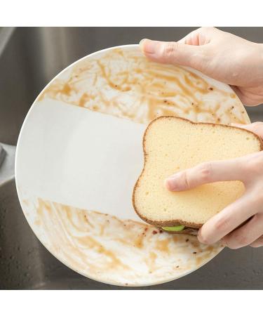 Creative Toast Shape Dish-Washing Sponges Washable Scrubber Tools for Pots Gadget Cleaning Dishes Household Accessories - Buy Online on GoSupps.com