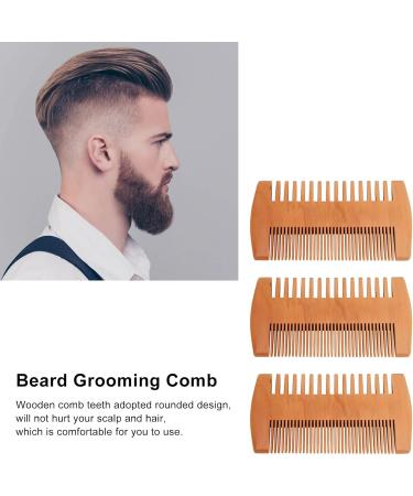 Doublesided beard comb avoid static wide teeth wooden beard comb portable size for all hair types - Buy Online on GoSupps.com