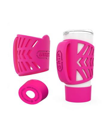 Gangster Armor Grip for 20 oz Tumblers  Yeti Rambler Handle  Silicone Tumbler Sleeve Holder - RTIC Beast Simple Corkcicle Tumbler Grip Holder - Boot Tumbler Bottom Rubber (20oz Pink)