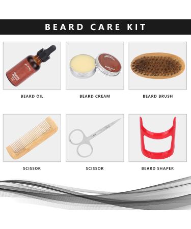 Premium Beard Care Set for Men | Professional Grooming Kit with Comb Scissors Brush & Moisturizing Oil - Buy Online on GoSupps.com