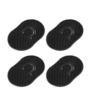 Soft 'N Style 4 Packs Pocket Palm Combs  Shampoo Comb  Massager Hair Brush Comb  Scalp Massager Brush Comb (Black) 4 Count (Pack of 1)