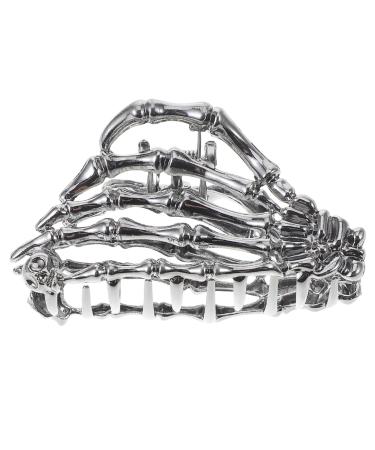Beavorty Skeleton Metal Hair Clips Alloy Hair Clips Gunmetal Skull Metal Hair Clip Hair Styling Accessories for Thin Hair Punk