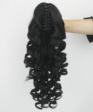 IMISSU Long Curly Claw Ponytail Clip On Hair Extension Pony Tail Hair Piece (Black 1B) - Buy Online on GoSupps.com