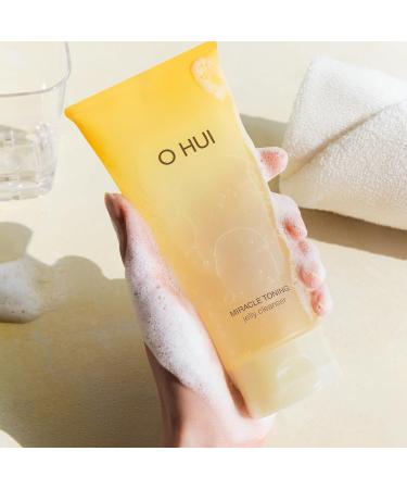 O HUI Miracle Toning Jelly Cleanser | Gentle Face Wash with Hyaluronic Acid & Vitamin C | Korean Skincare for Glowing Skin & Dullness Relief - Buy Online on GoSupps.com