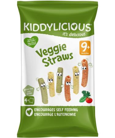Kiddylicious Veggie Straws Vegetables | From 9 Months | Gluten Free | 4 Packs of 48g (4 x 12g Sachets) | 192g (Packaging May Vary) - Buy Online on GoSupps.com