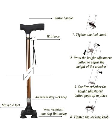 Adjustable Crutches for Men and Women Light and Strong Four-Legged Crutches-Walking aids for The Elderly The Elderly and The Disabled Interesting - Buy Online on GoSupps.com