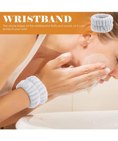 FOMIYES Lot de 2 Bracelets Poignet en Flanelle Souple Gris Absorbants et lastiques pour Laver le Visage Accessoires Spa et Soins du Visage pour Maquillage Unisexe Confortables - Buy Online on GoSupps.com