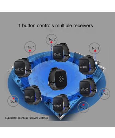 Wireless Wrist Pager System - 4-in-1 Caregiver Watch Call Button Set | IPX7 Waterproof for Home, Factory, Hotel, Hospital & Restaurant - Buy Online on GoSupps.com