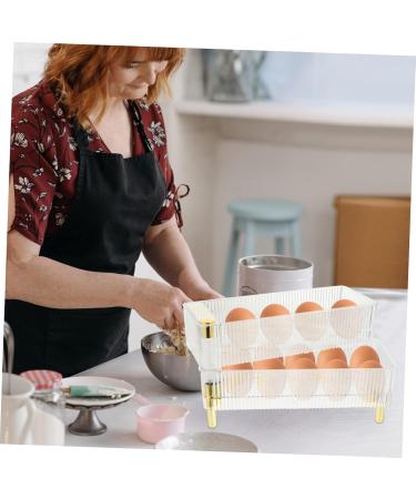 Box Portable Refrigerator Portable Drawers Egg Filler Flats Plastic Eggs Holder Egg re-usable Transparent 26.5X16X10CM - Buy Online on GoSupps.com