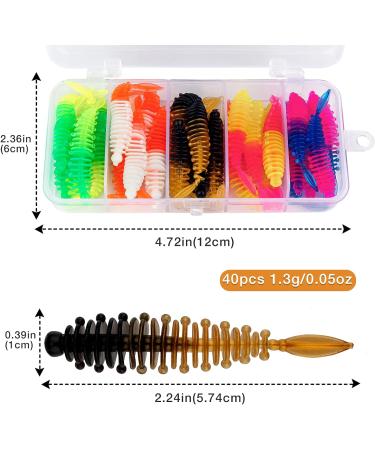 QualyQualy Rubber Trout Fishing Lures - A-40 Pieces 5.7 cm | Artificial Bait for Zander & Perch - Freshwater & Saltwater Fishing - Buy Online on GoSupps.com