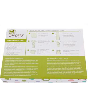 OsoCozy Organic Cotton Prefold Cloth Diapers - Small Size 1 (6pk) | Super-Soft, Absorbent, Durable | Unbleached Natural Color | Fits 7-15 Lbs - Buy Online on GoSupps.com