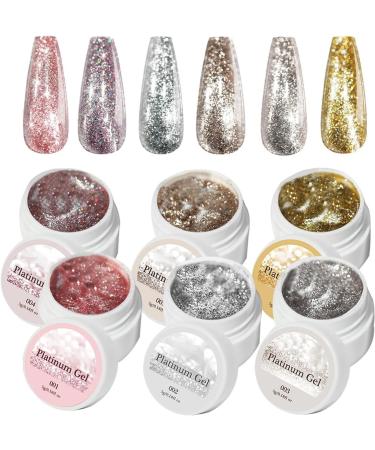 Sculpture Gel High-density platinum nail gel Japanese style glitter for nail art chrome gold and silver gels with drawing and painting function 6 x 5g - Buy Online on GoSupps.com