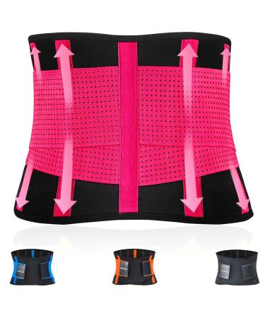 Fevan lumbar support for women and men for women and men with double Velcro fasteners and lumbar supports lumbar support for relieving back pain.L-XL pink