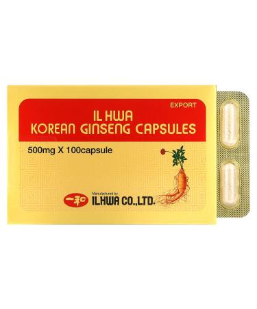 Ilhwa Korean Ginseng Capsules 500 mg 100 Capsules