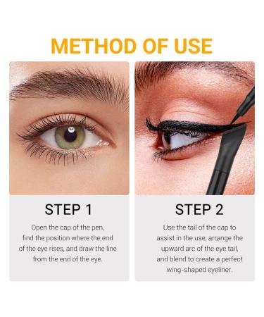 3Pcs Liquid Wing Eyeliner Stamp Set - Black, Royal Blue, White | Waterproof Eye Pencil Makeup - Colored Liners Stamps Shapes | 3 Count Pack - Buy Online on GoSupps.com