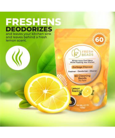 60-Count Lemon Scent Garbage Disposal Cleaner Capsules - Freshener & Deodorizer - Buy Online on GoSupps.com