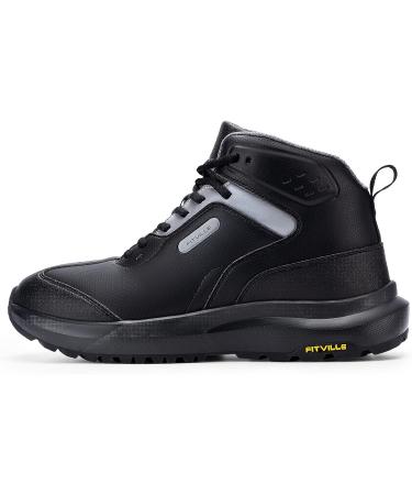 FitVille Men's Extra Wide Hiking Shoes with Arch Support - Rugged Core 9.5 Wide Black - Buy Online on GoSupps.com
