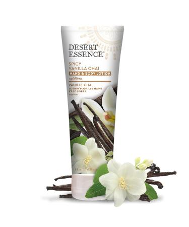 Desert Essence Spicy Vanilla Chai Hand & Body Lotion - 8 fl oz | Uplifting, Smoothes & Softens Skin | Aloe Vera, Shea Butter, Vitamin E - Buy Online on GoSupps.com