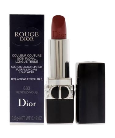 Christian Dior Rouge Dior Couture Lipstick Satin - 683 Rendez-Vous Lipstick (Refillable) Women 0.12 oz 683 Rendez-Vous 0.12 Ounce (Pack of 1)