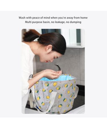 Verdant Touch Portable Travel Foot Bath Tub Portable Travel Foot Bath Tub Waterproof Collapsible Foot Bath Basin for Outdoor Picnic High Temperature Resistance Gray Lemon - Buy Online on GoSupps.com