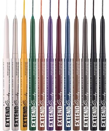 Eyeliner pencil set gel eyeliners - 12 colors waterproof eyeshadow pencils - long-lasting gel pens smudge-proof cosmetics for makeup - Buy Online on GoSupps.com