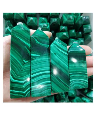 Gemstone Natural Malachite Crystal Points Malakite Quartz Minerals Obelisk Prism Decorate Jewelry Decoration (Size : 60-90g a pc)