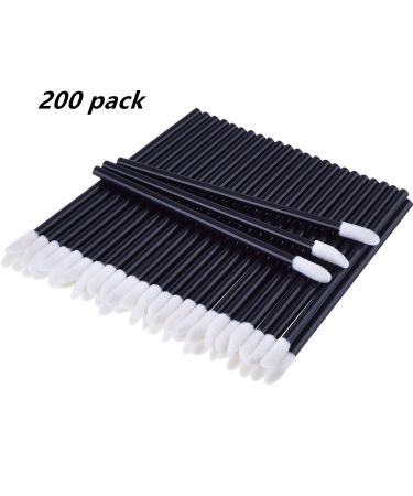 Disposable Lip Brushes Make Up Brush Lipstick Lip Gloss Wands Applicator Tool Makeup Beauty Tool Kits (200pc black) black lip-200
