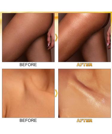 Face Body Luminizer Non Body Highlighter Oil 100ml Long Lasting Skin Moisturizing for Cheek Collarbone Shoulder (Golden Bronze) - Buy Online on GoSupps.com