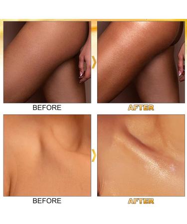 Pongnas Body Highlighter Oil 100ml Long Lasting Shimmering Glow Liquid with Nourishing Ingredients for Cheek Collarbone Shoulder (Gold Bronze) - Buy Online on GoSupps.com