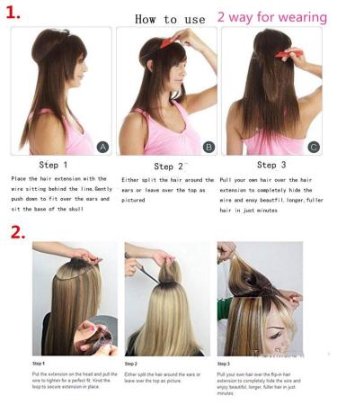 Shop Invisible Wire Hair Part Extensions - 40cm Curly Medium Brown Hairpieces for an Effortless Look - Buy Online on GoSupps.com