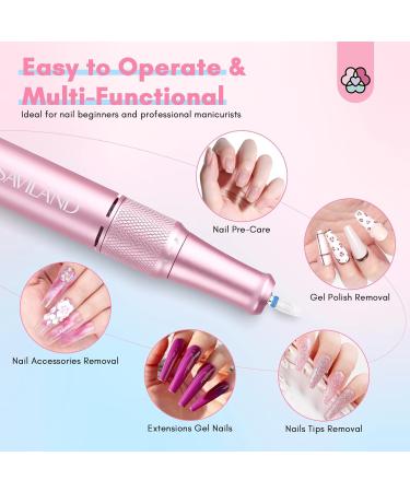 SAVILAND Portable Nail Drill - 40000 RPM Digital Pro Electric E-File | Cordless Fast Remover for Acrylic Nails | Anti-Shaking Manicurist Tool in Blue & Pink - Buy Online on GoSupps.com