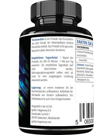 Fucoxanthin 50mg - Seaweed Extract for Healthy Weight Loss | 90 Vegan Capsules by Apollo's Hegemony - Natural Supplement - Buy Online on GoSupps.com