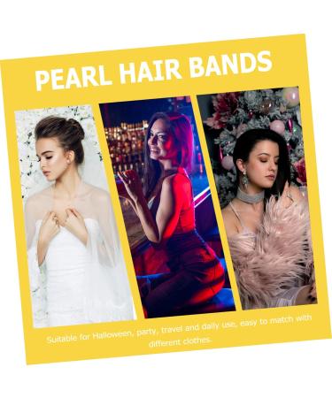 MAGICLULU Pearls Headband Hair Pearls Bridal Hair Accessories Wedding Hair Accessories Turban Headband Hair Tie Head Scarf Headband Pearls Flowers Hair Comb White Miss Headgear - Buy Online on GoSupps.com