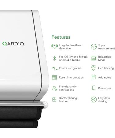 QardioArm Wireless Blood Pressure Monitor - Easy-to-Use Smart Upper Arm Cuff with Bluetooth. App-Enabled for iOS/Android/Apple Watch. FSA/HSA Eligible - Buy Online on GoSupps.com