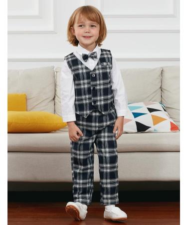 Mint Green Baby Boys Gentleman Suit Set | Navy Plaid | 2-3 Years - Buy Online on GoSupps.com