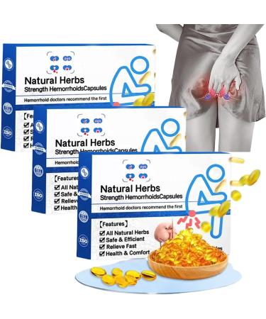 INXKED 3 Boxes Natural Herbal Strength Hemorrhoid Capsules Hemorrhoid Suppository Rapid Hemorrhoid Treatment Natural Hemorrhoid Relief Capsules Hemorrhoid Treatment