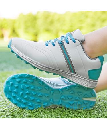 Ifrich Waterproof Spikeless Golf Shoes Women's 7.5 White Blue | Lightweight & Comfortable - Buy Online on GoSupps.com