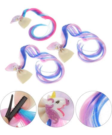Hair Accessories for Girls Bulk Unicorn Wigs for Hair Extensions Clips 3PCS - Buy Online on GoSupps.com