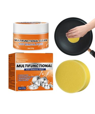 Stainless Steel Cleaning Paste Multipurpose Metal Cleaner Rust Remover | Household Kitchen Simple Safe And Effective Cookware Rust Removal Cleaner For Sinks Pots Faucets