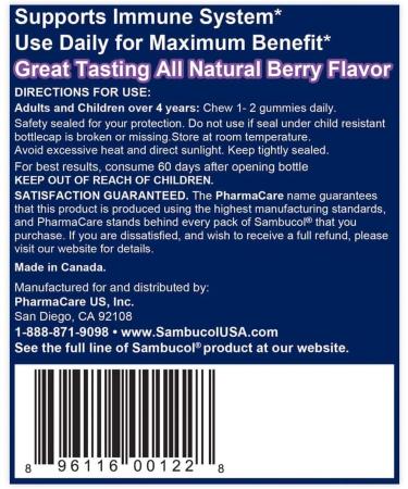 Sambucol Black Elderberry Gummies - 30 Count | Immune Support & Antioxidants - Buy Online on GoSupps.com