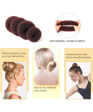 7-Piece Hair Bun Maker Set with Elastic Hair Ties and Pins - Brown Chignon Hairstyle Accessories for Girls and Women - Buy Online on GoSupps.com