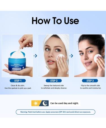 Hicream Glycolic Acid Exfoliating Pads Dual-Textured Facial Toner for Pore Care & Skin Radiance Deep Cleansing Peel with Niacinamide Salicylic Acid & Vitamins E B3 B5 (50 Pads) - Buy Online on GoSupps.com